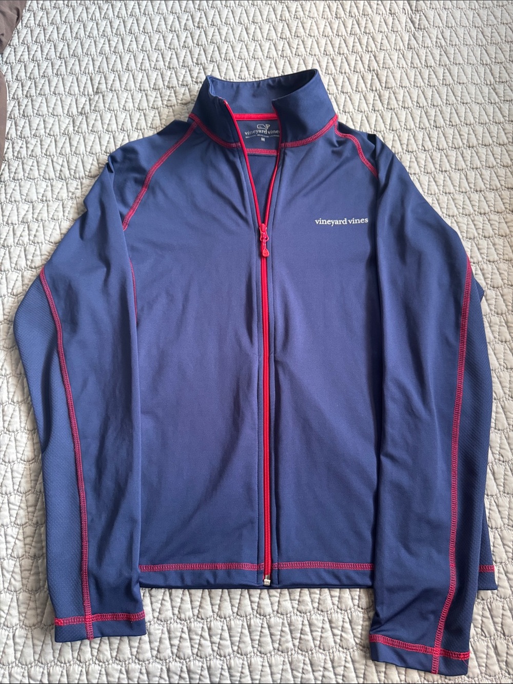 Vineyard Vines Navy Performance Jacket with Red Trim